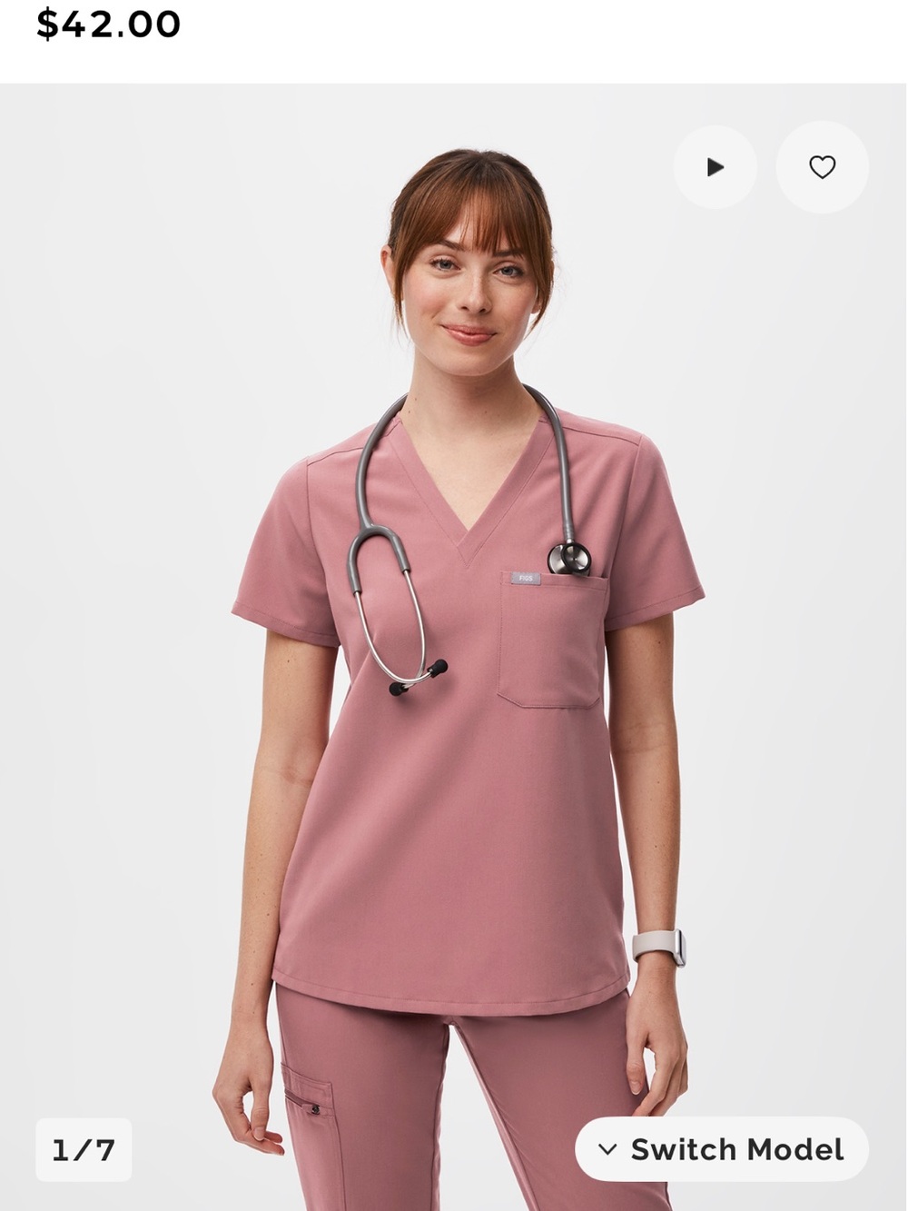 Mauve Figs Catarina Scrub Top